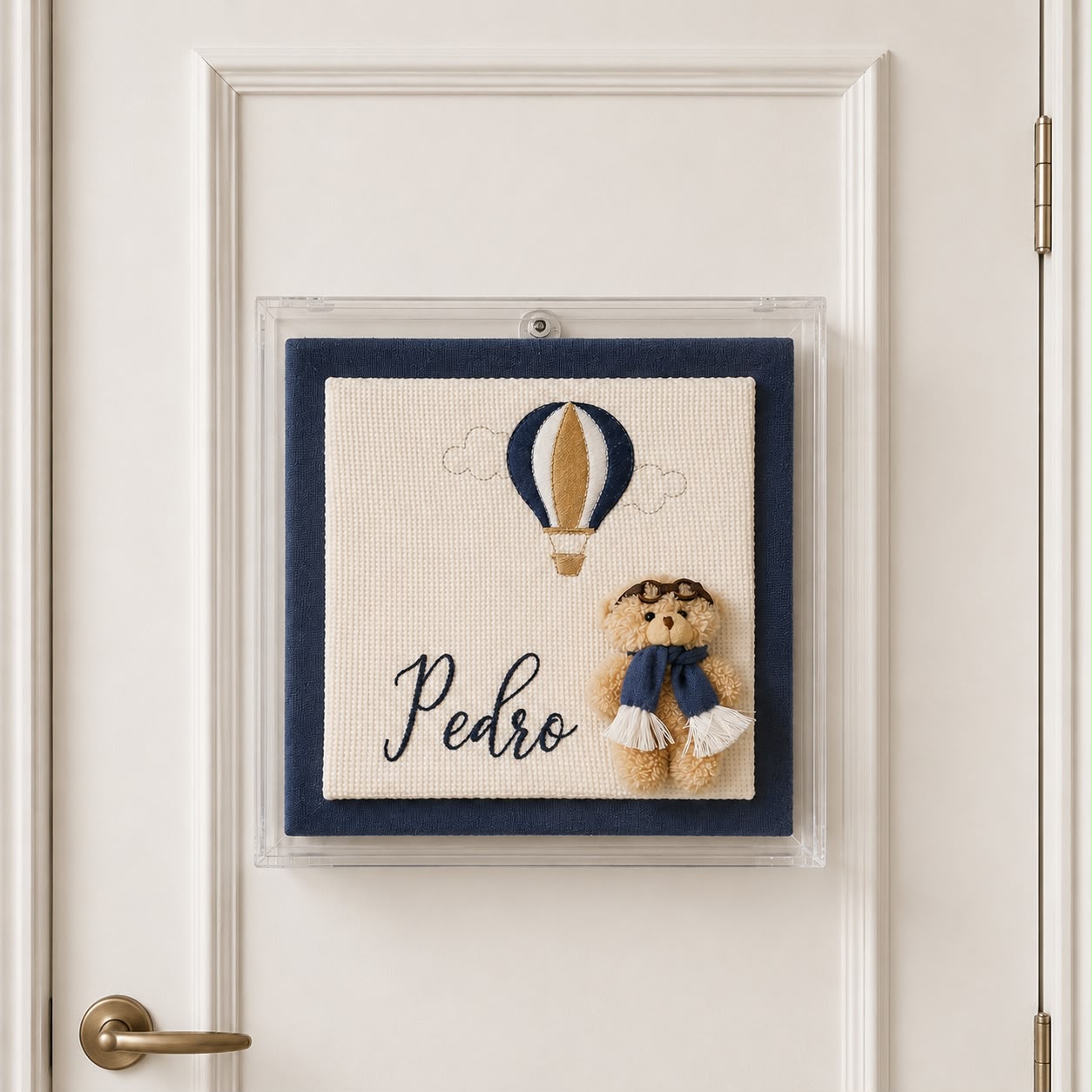 Quadro Porta Maternidade Pedro Personalizado com Nome – 30x30 cm