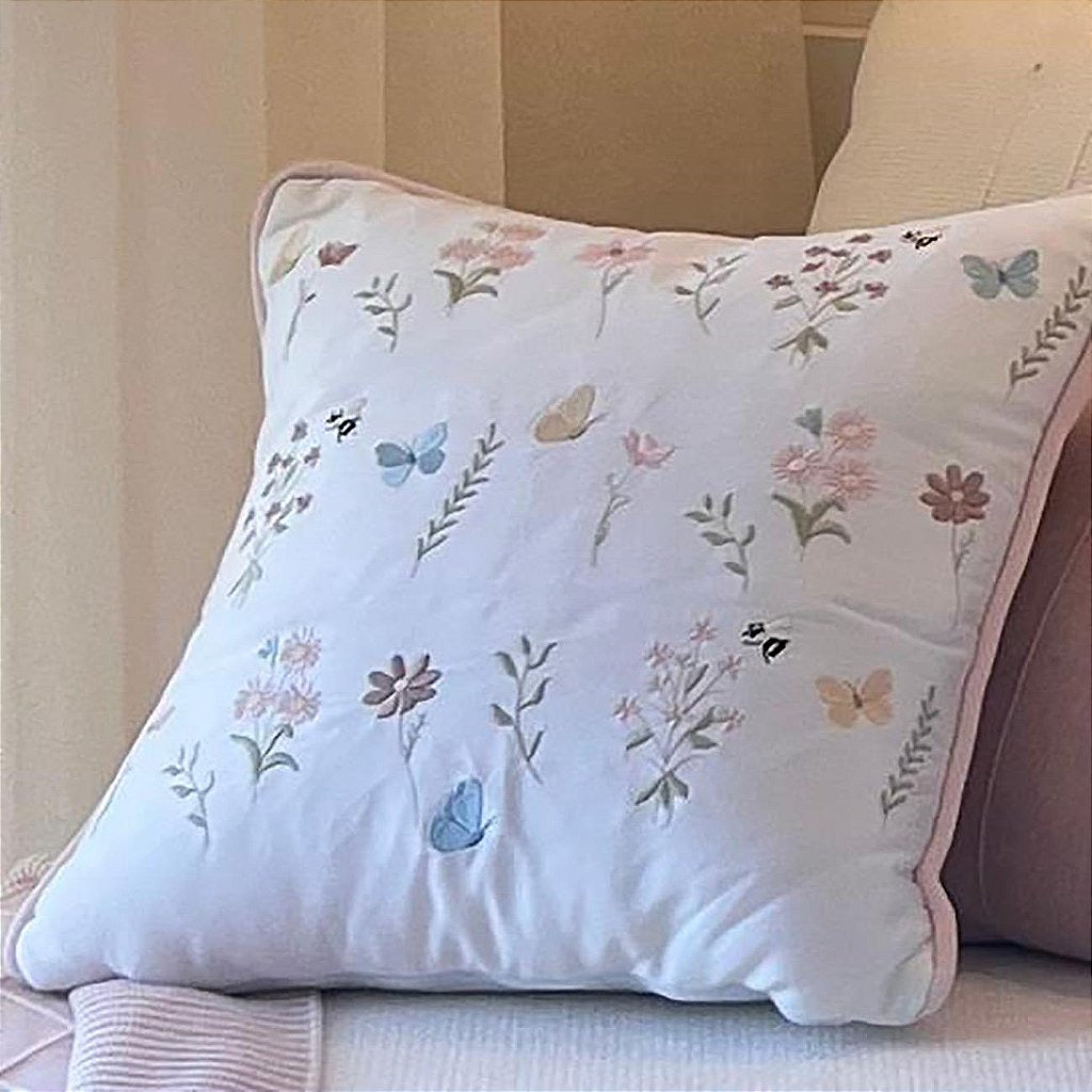 Almofa 40x40 Tecido percal 400 fios com bordado personalizado