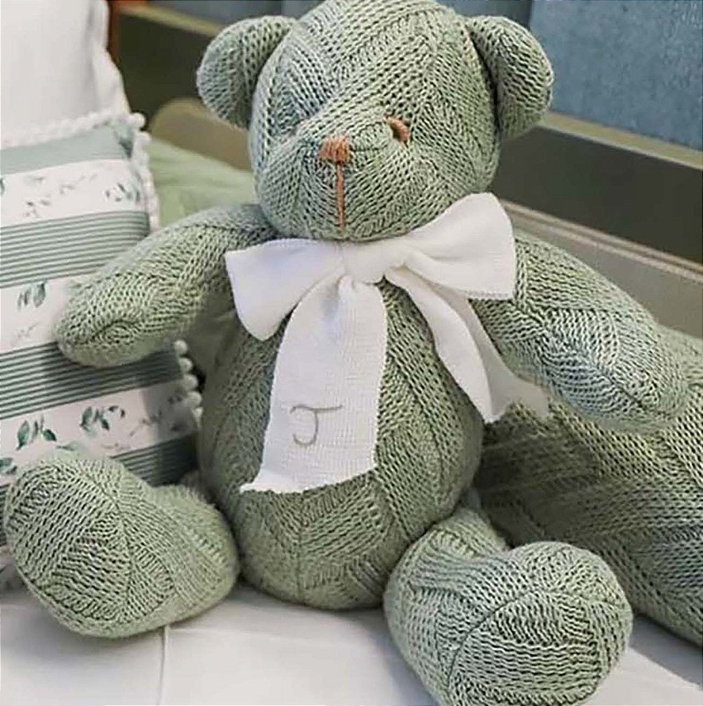 Almofada Urso Personalizado José com iniciall