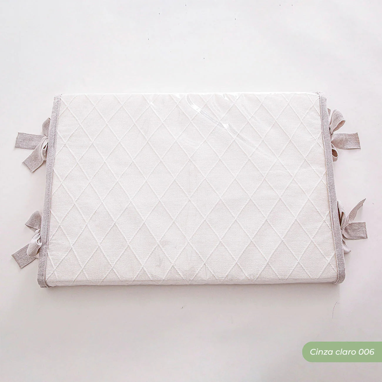 Trocador Reto em Tricot Losango Branco