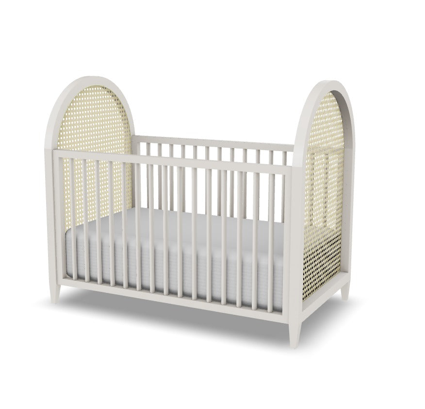 Berço Luna Plus em Madeira Maciça com Palha Sextavada Natural