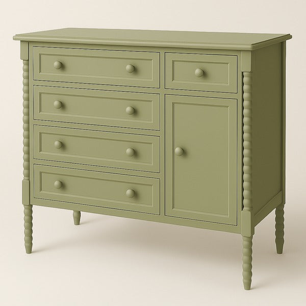 Cômoda Dot 4 Gavetas e 1 Porta em MDF e Madeira Maciça - 521