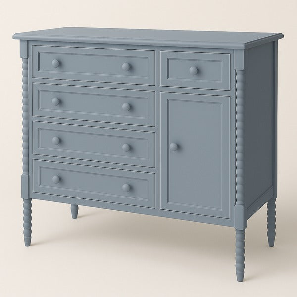 Cômoda Dot 4 Gavetas e 1 Porta em MDF e Madeira Maciça - 521