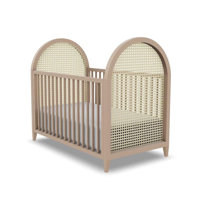 Berço Luna Plus em Madeira Maciça com Palha Sextavada Natural