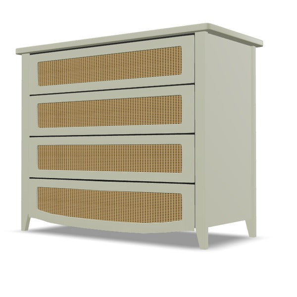 Cômoda Luna Plus 4 Gavetas com Palha Sextavada Natural