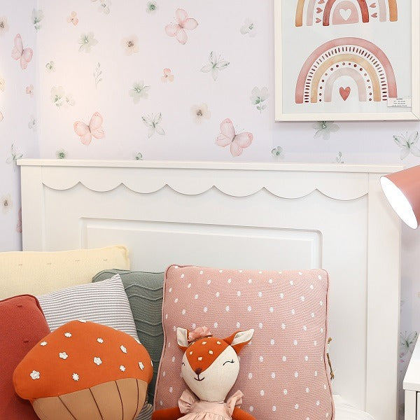 Cama Infantil Olivia Branco Fosco com Detalhes em Babados – Padrão Solteiro