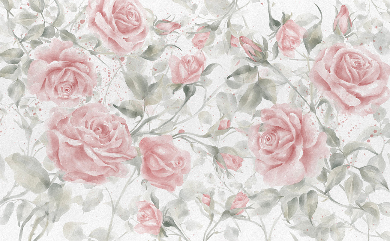 Papel de Parede Painel Rosas Charlotte