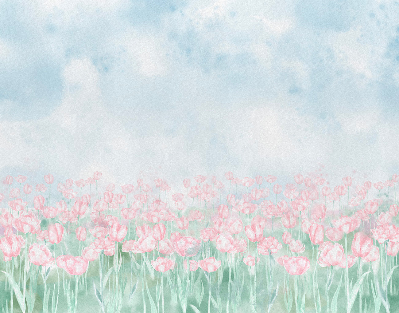 Papel de Parede Campo de Tulipas Primavera Holandesa