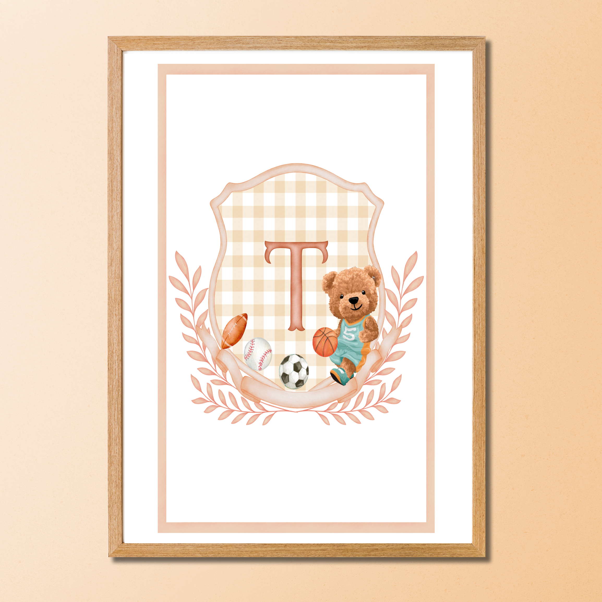 Quadro Decorativo Coleção Monograma 1 com Inicial Personalizada