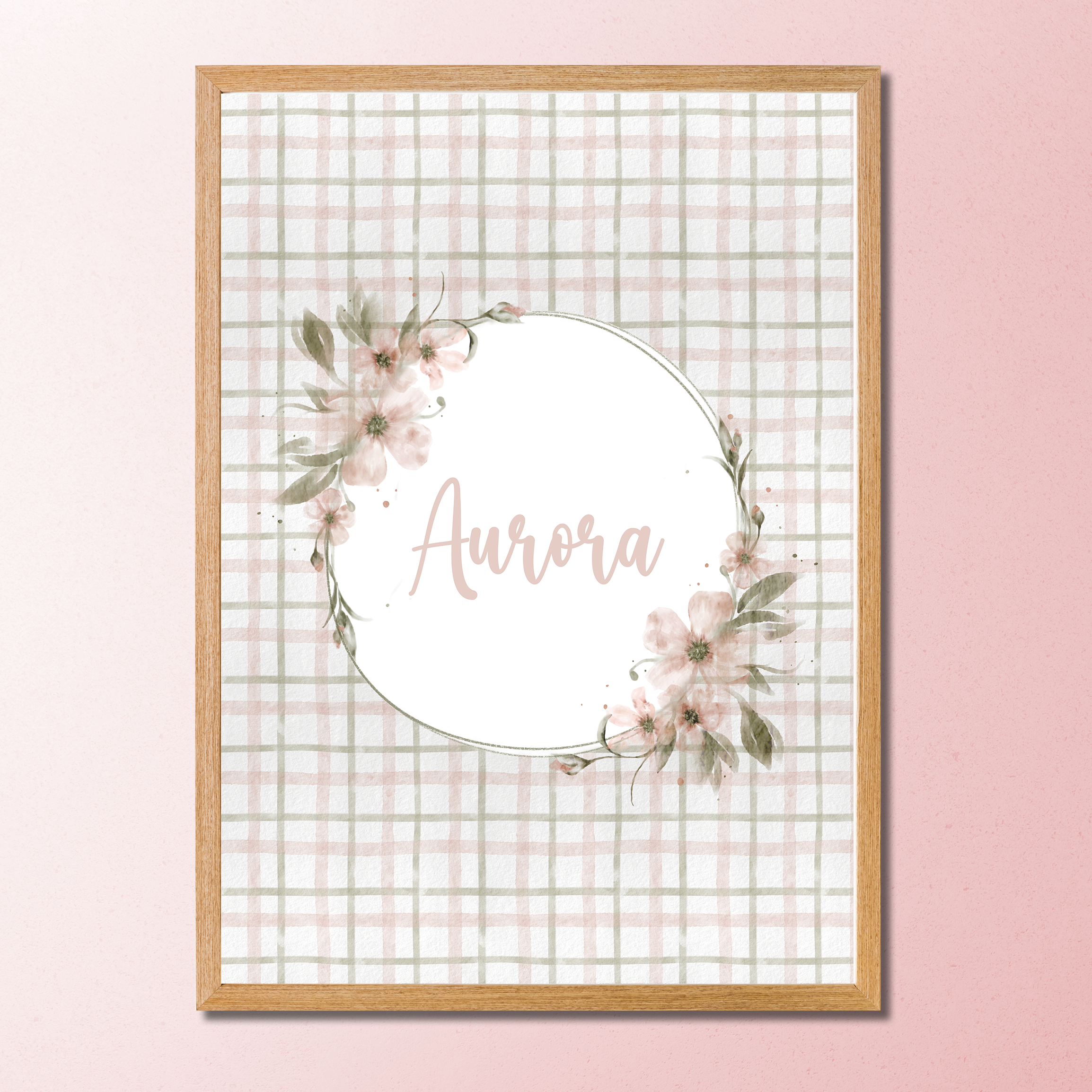 Quadro Decorativo Coleção Aurora Linum com Nome Personalizado