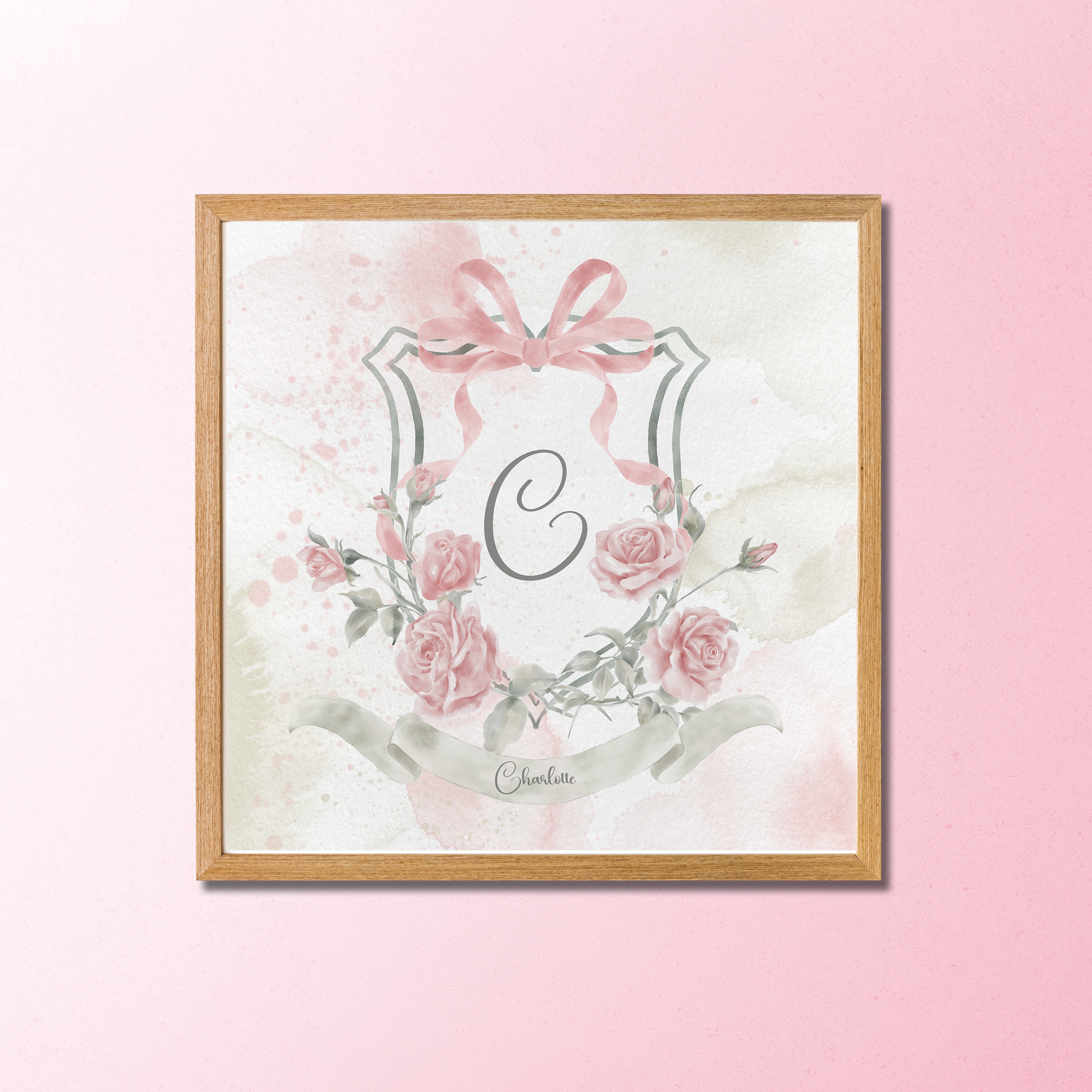 Quadro Decorativo com Nome Personalizado Coleção Charlotte
