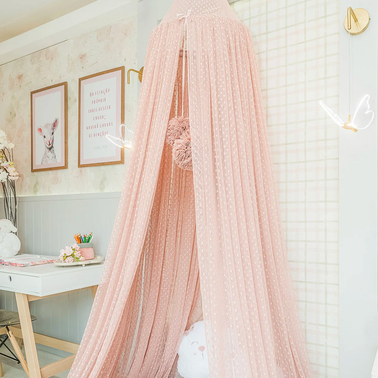 Dossel Tenda Rosa Poá