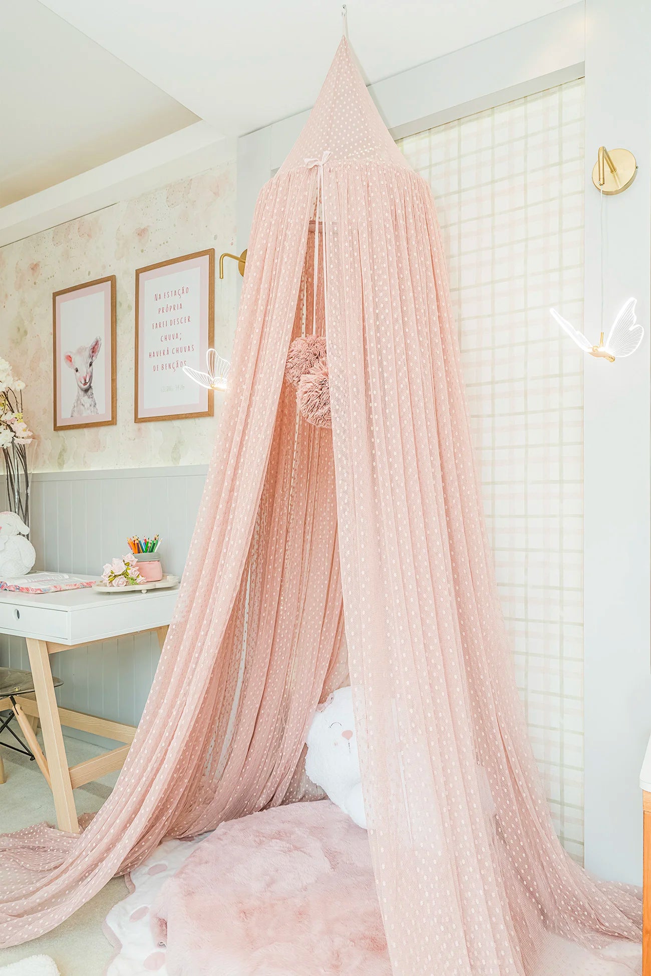 Dossel Tenda Rosa Poá