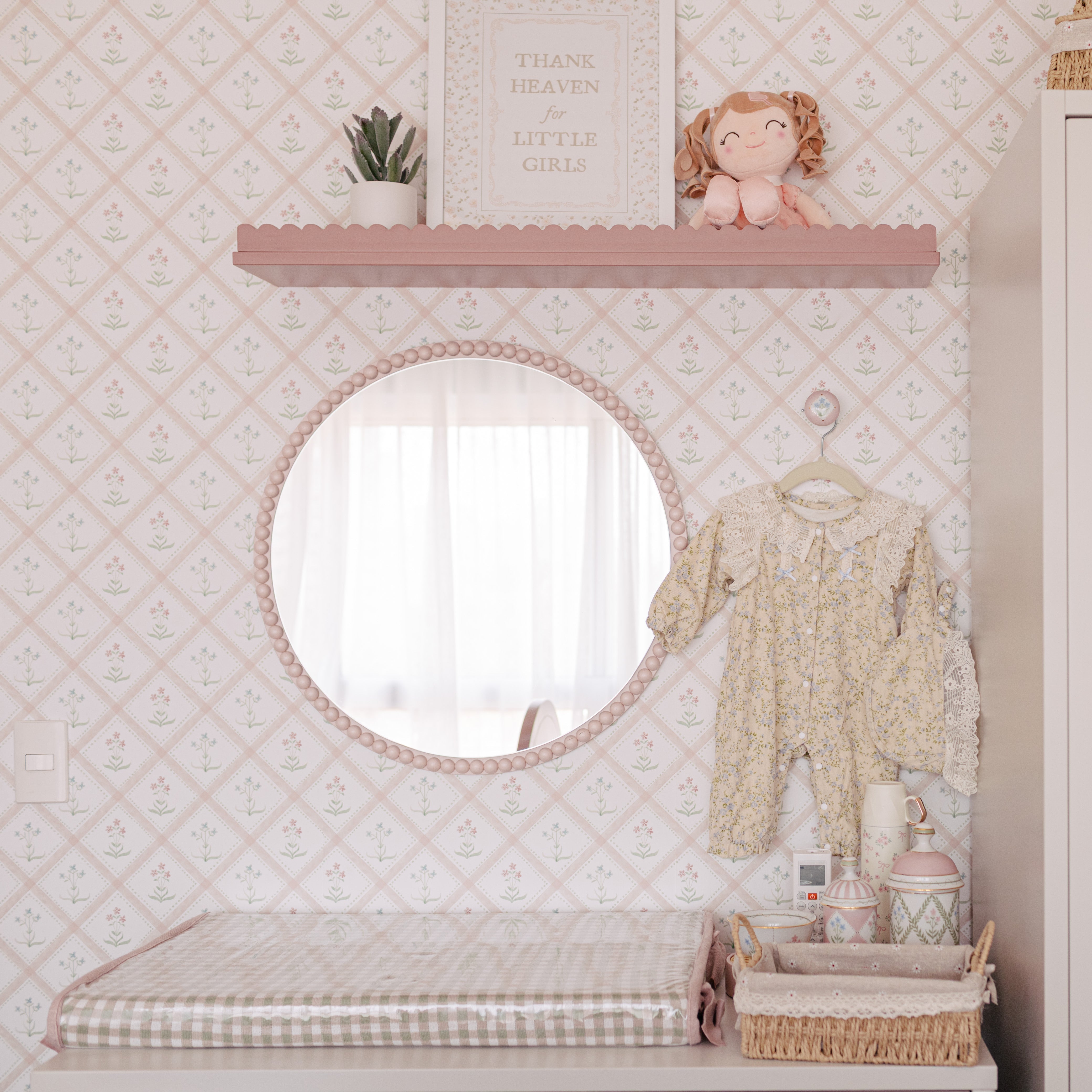 Papel de Parede Losangos Floral Anastácia