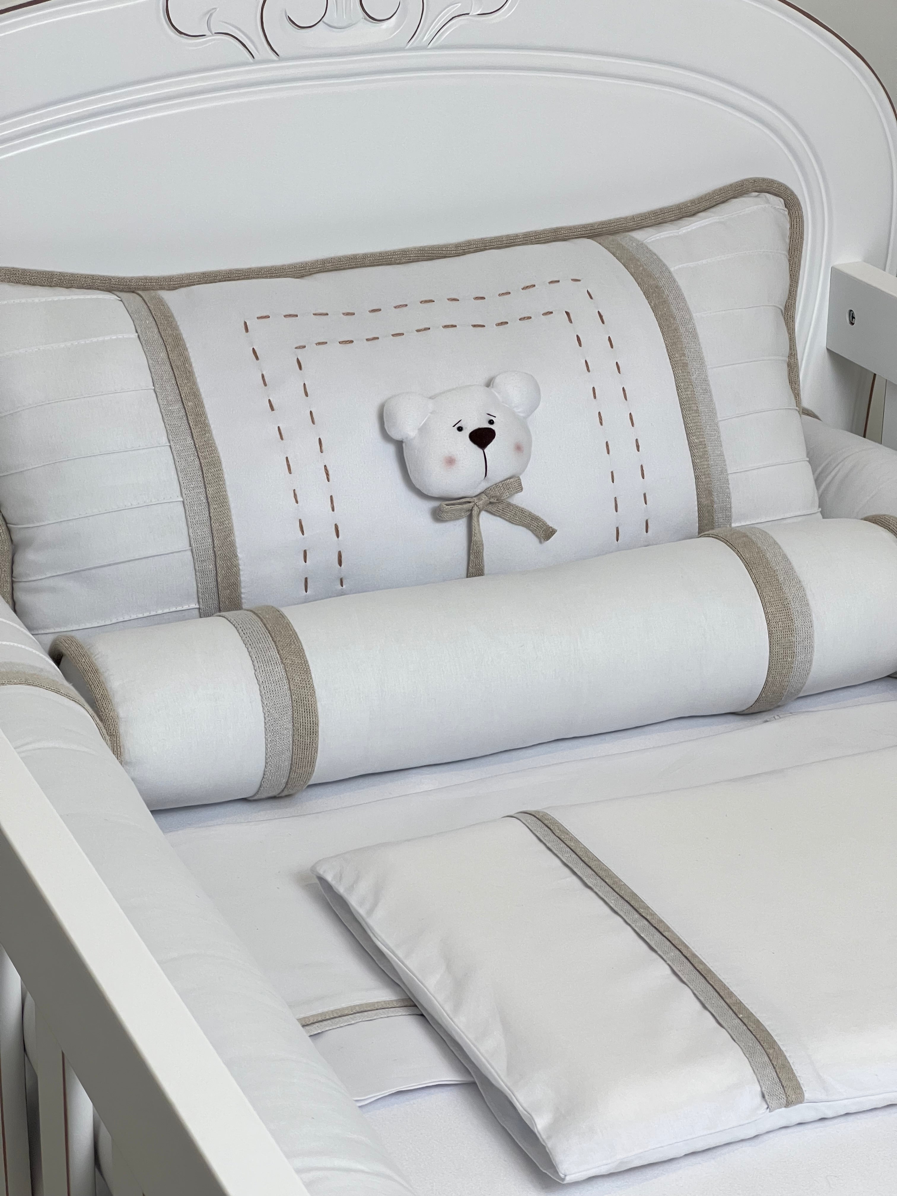 Kit Berço Duo Bege Urso - 7 peças