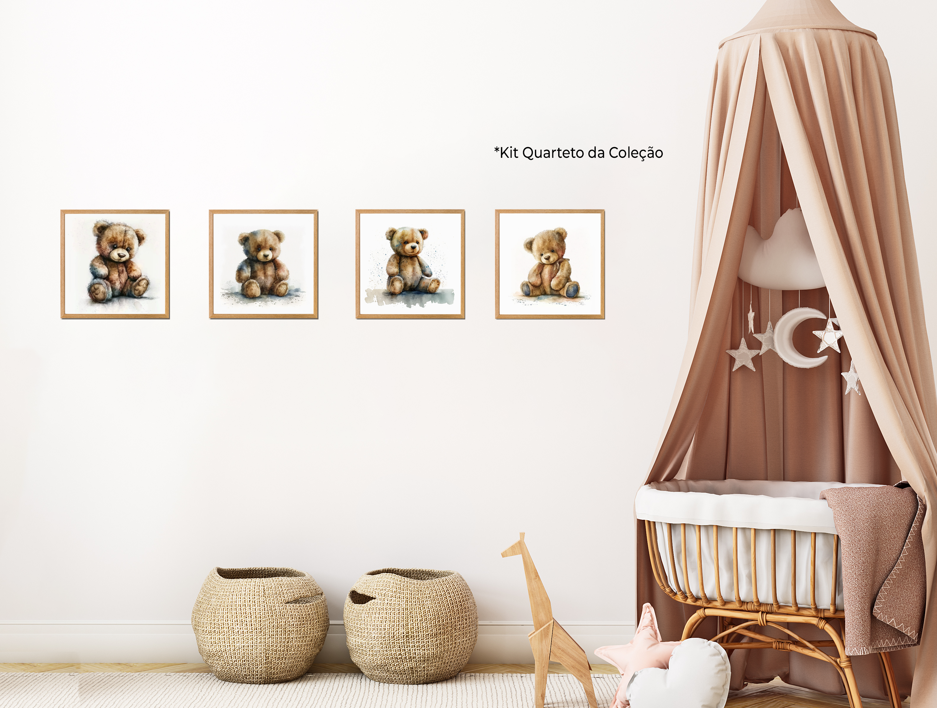 Quadros Decorativos Coleção Ursinhos Fofos 2