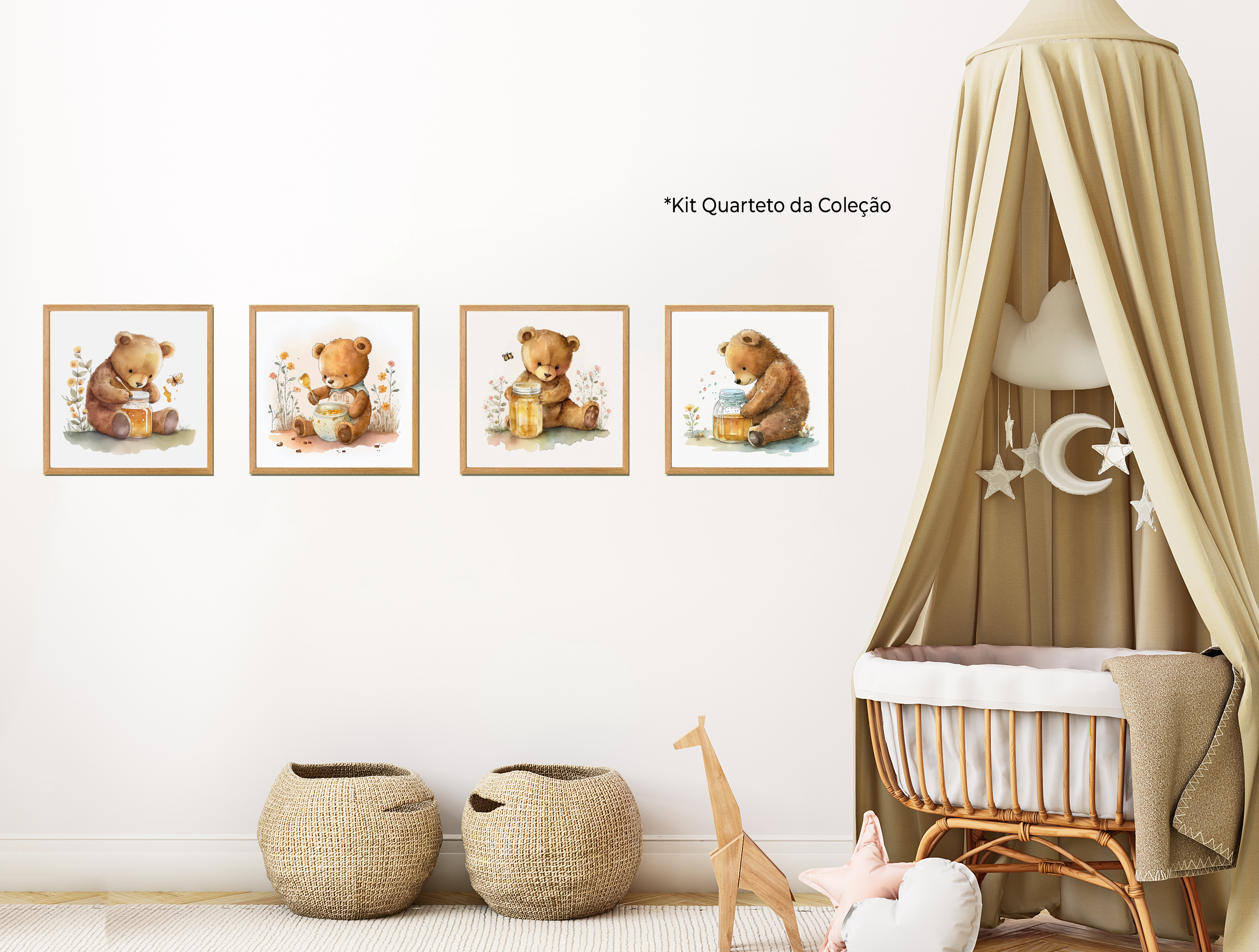 Quadros Decorativos Coleção Ursinhos Mel 1