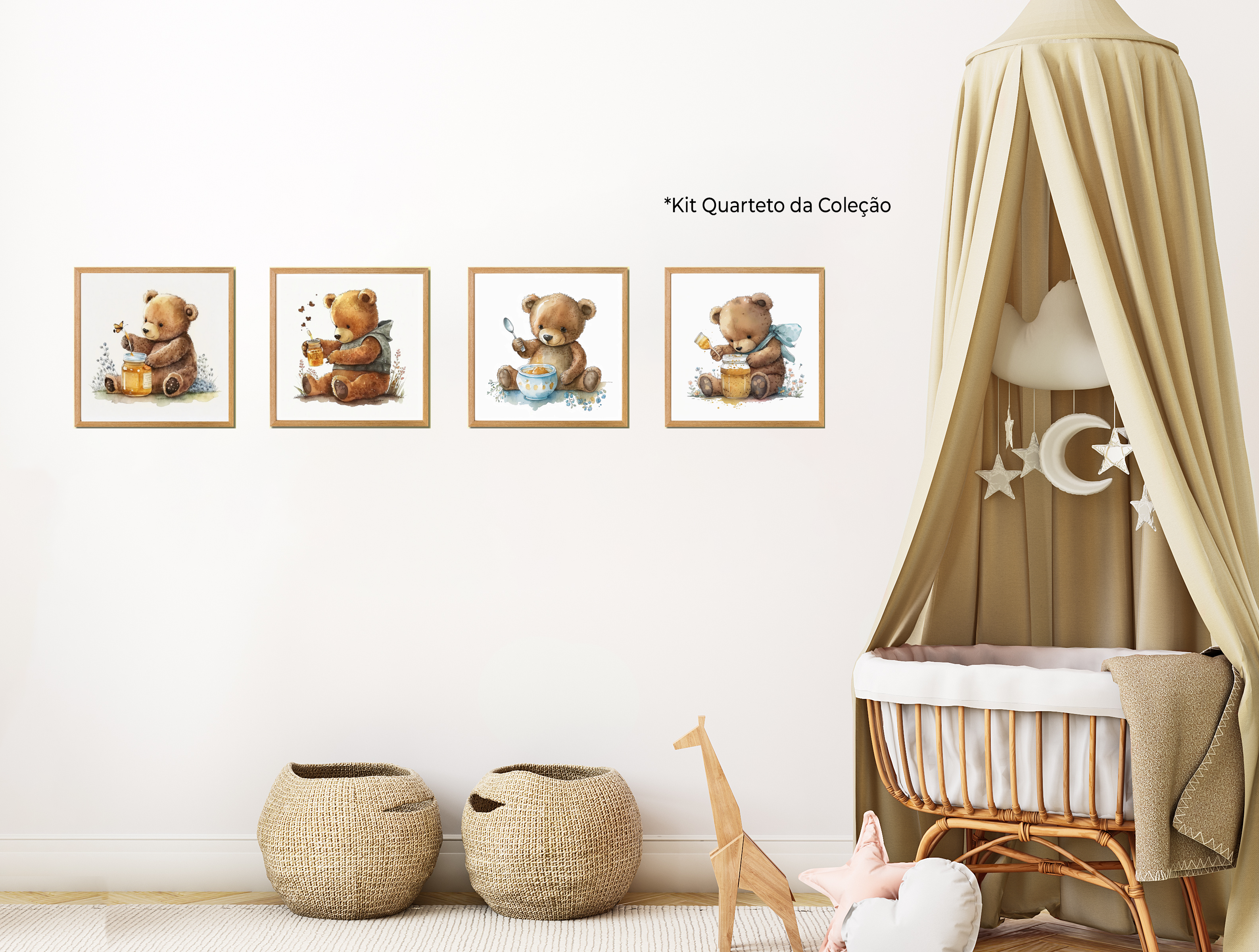 Quadros Decorativos Coleção Ursinhos Mel 2