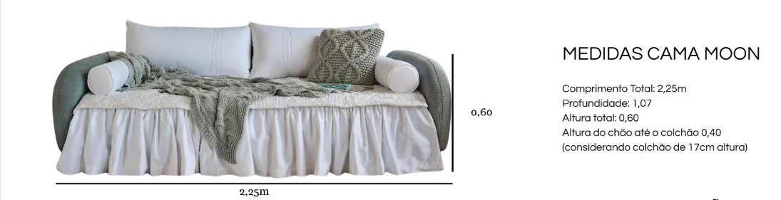 Cama Solteiro Estofada Moon - Com Colchão Solteiro - 521