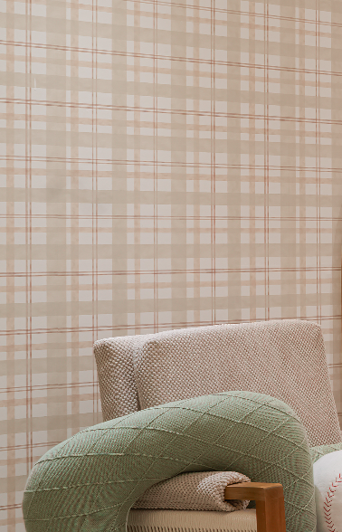 Papel de Parede Xadrez verde e bege