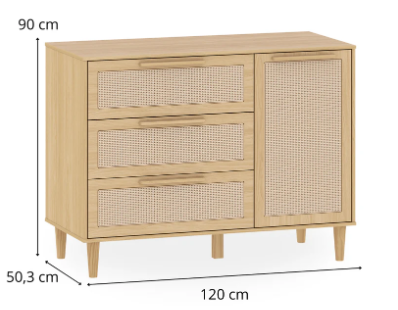 Cômoda 3 Gavetas e 1 Porta Paglia Pro - 1315