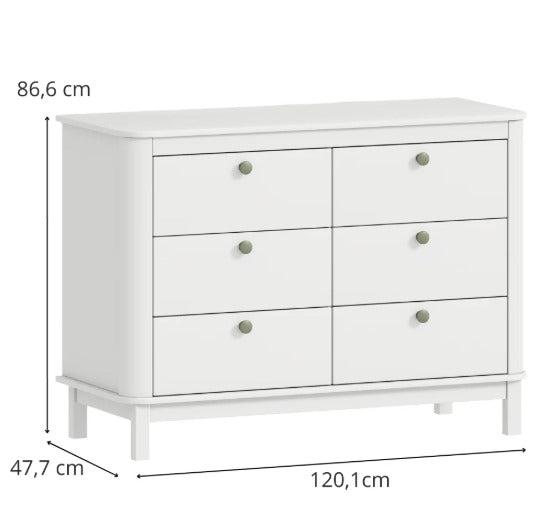Cômoda 6 Gavetas Cromo / Evolutiva - 1315