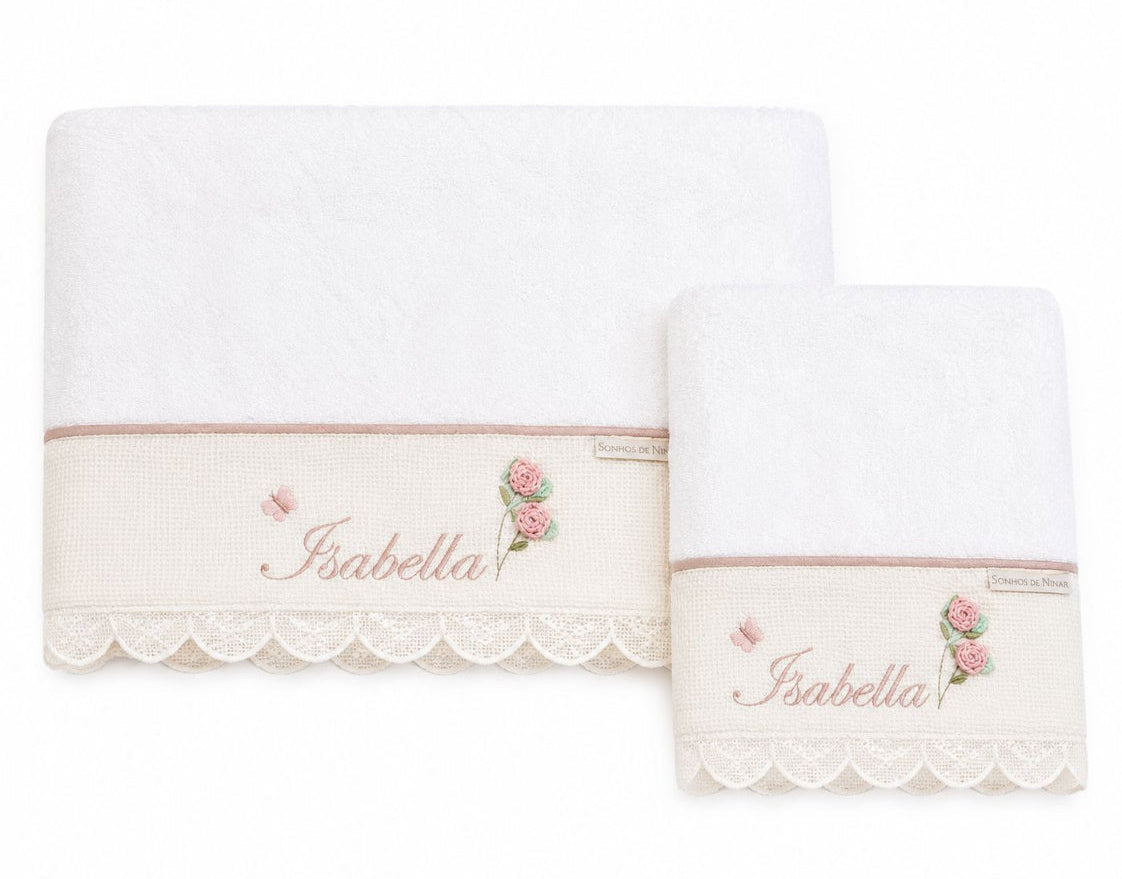 Toalhas com Nome Isabella Personalizada Coleção Trussardi - 21782