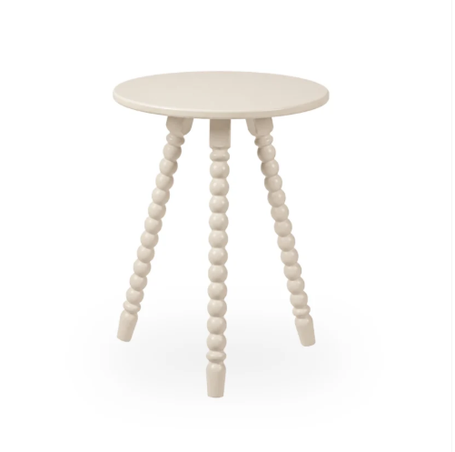 Mesa Lateral de Apoio em Madeira Maciça com Design Torneado Solene - 1315