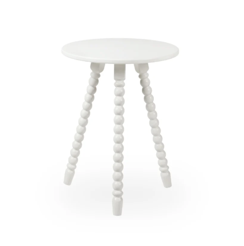 Mesa Lateral de Apoio em Madeira Maciça com Design Torneado Solene - 1315