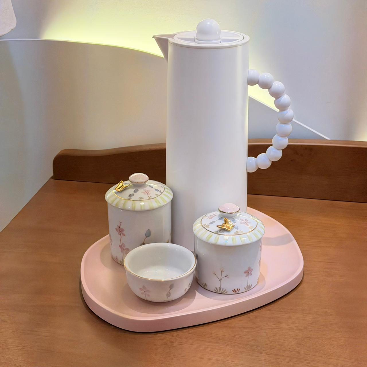 Kit Higiene em Porcelana Pintado à Mão – 3 Peças