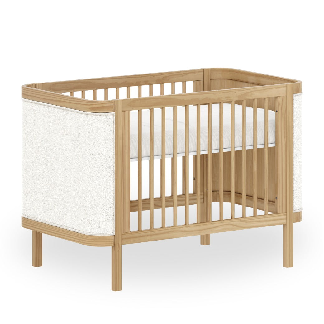 Berço de Madeira com Tecido Bouclé 2 em 1 Linha Soley