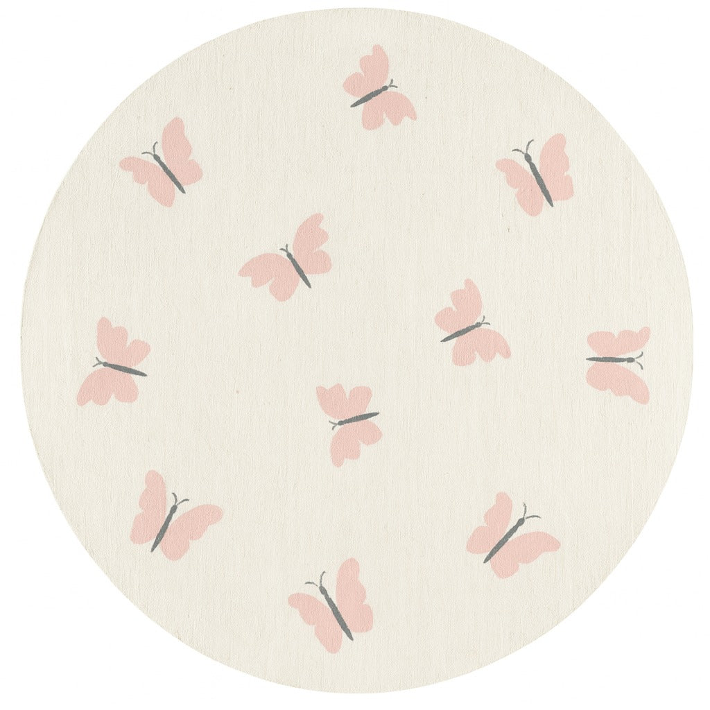 Tapete Redondo Infantil Borboleta 1,20m