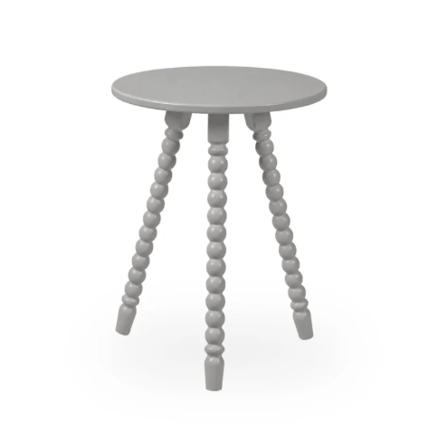 Mesa Lateral de Apoio em Madeira Maciça com Design Torneado Solene - 1315