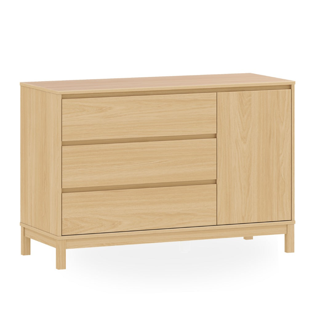 Cômoda Soley 3 Gavetas e 1 Porta em MDF Carvalho Malva