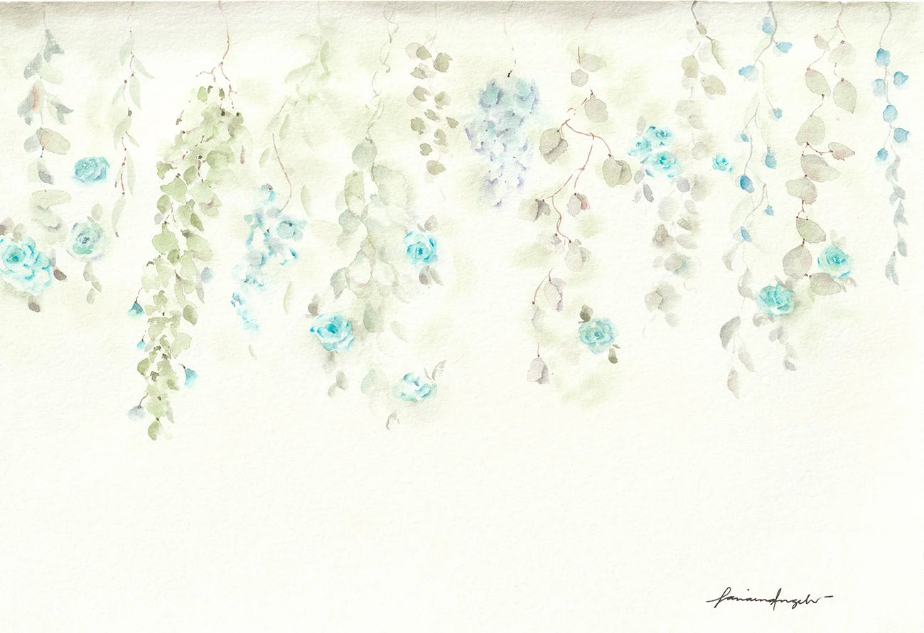 Papel de Parede Rosas Azuis