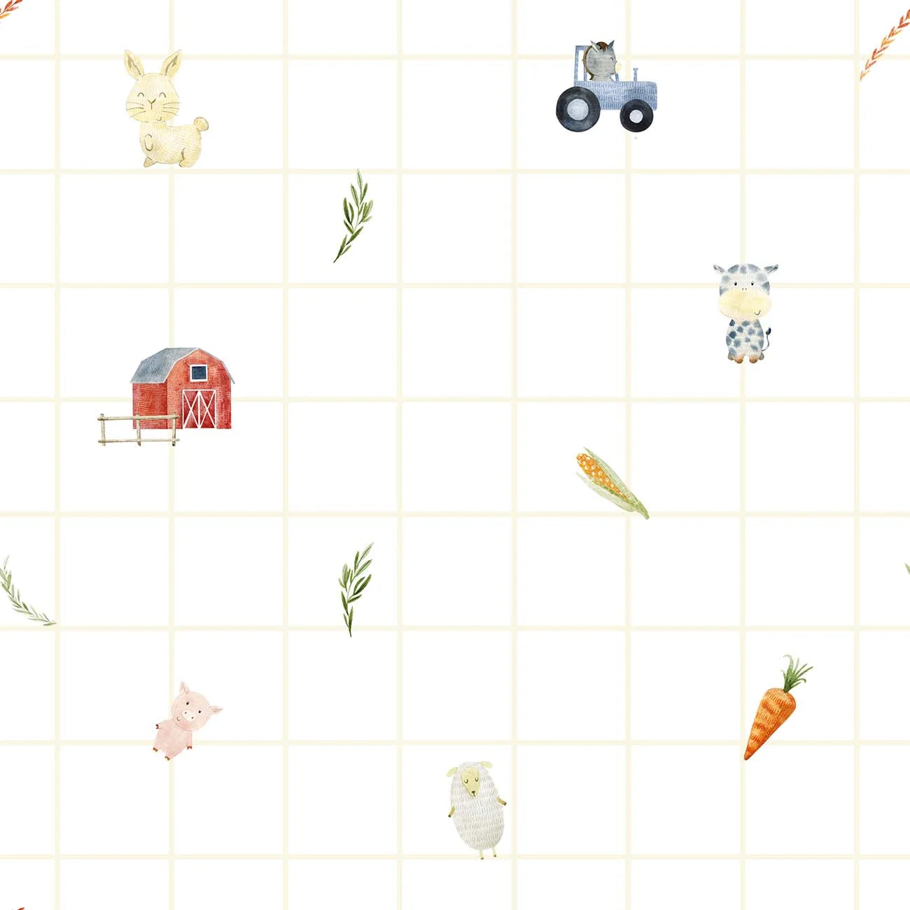 Papel de Parede Xadrez Fazendinha