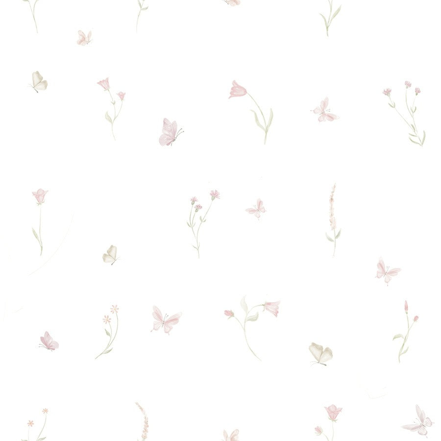 Papel de Parede Estampa Floral Borboletas Giovana 2
