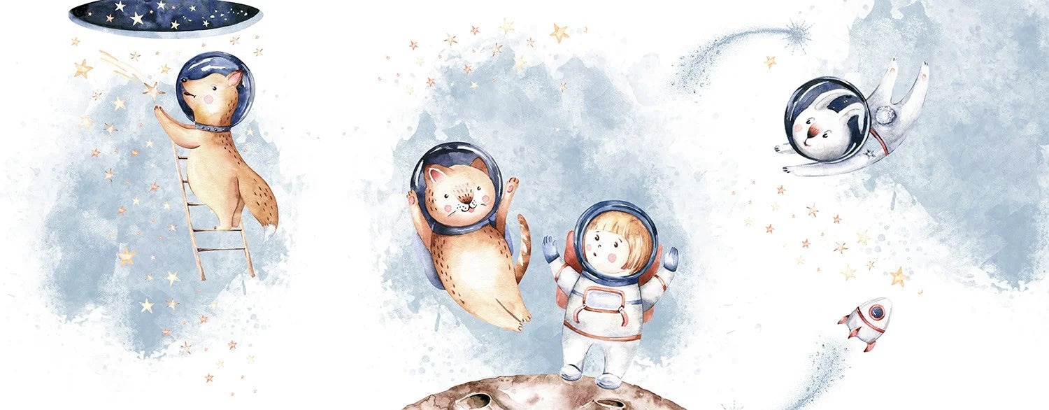 Papel de Parede Astronautas Animais