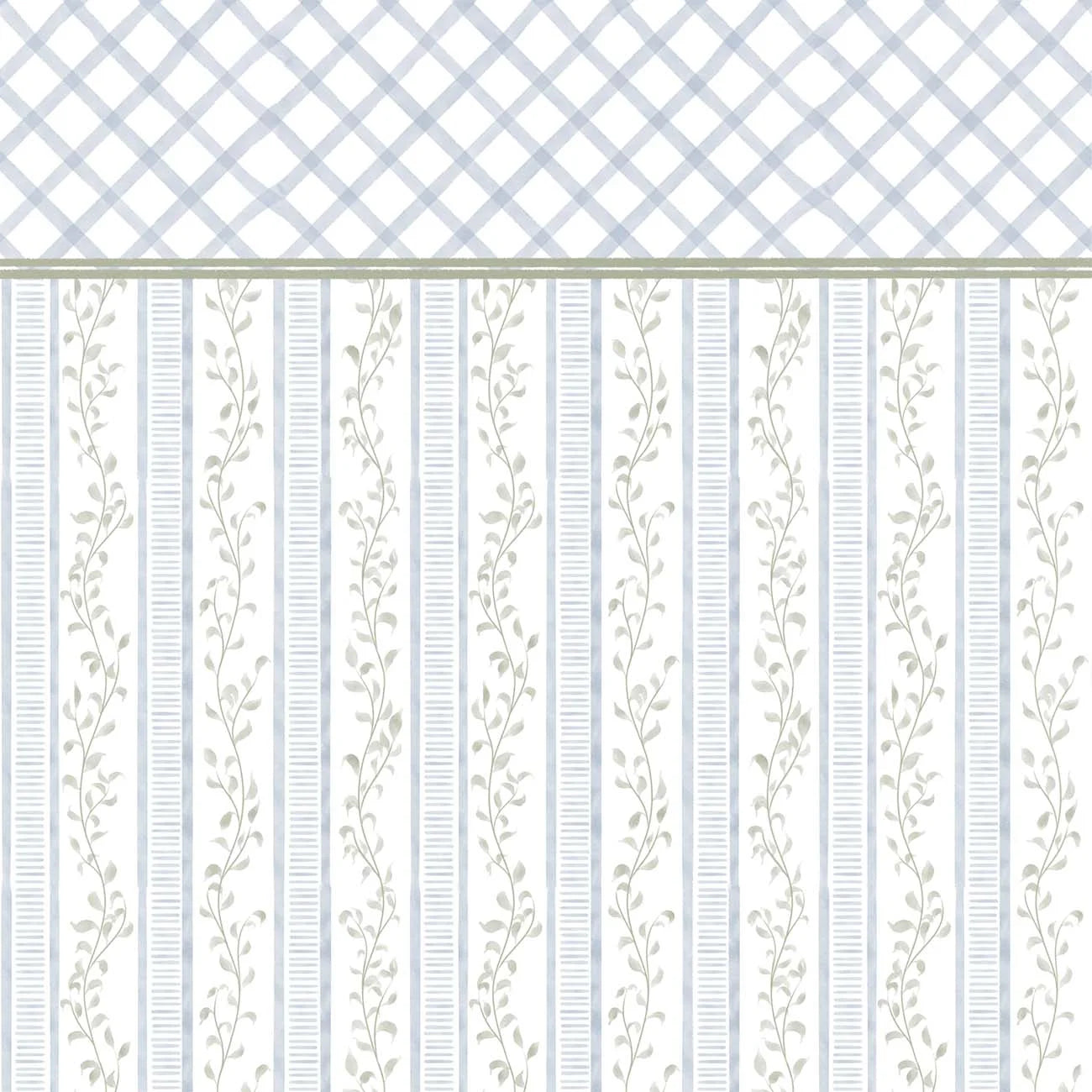 Papel de Parede Compose Xadrez com Listras Noah