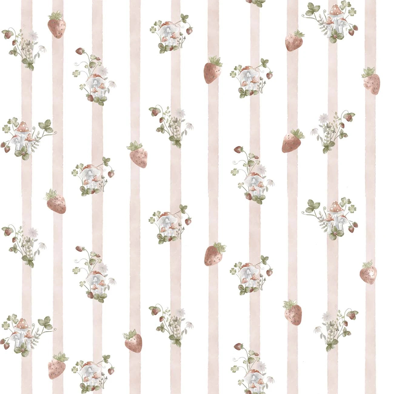 Papel de Parede Listras Morango Aurora