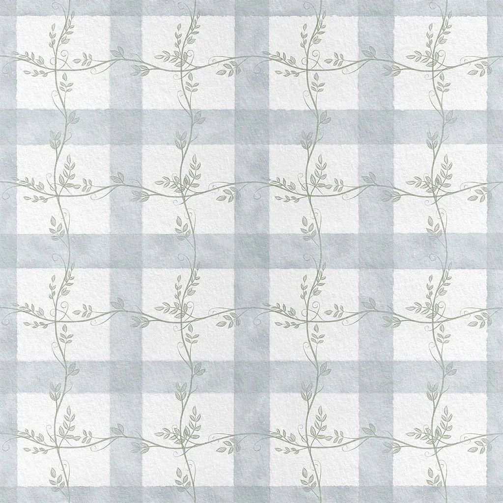 Papel de Parede Xadrez Lianas Jardim dos Sonhos