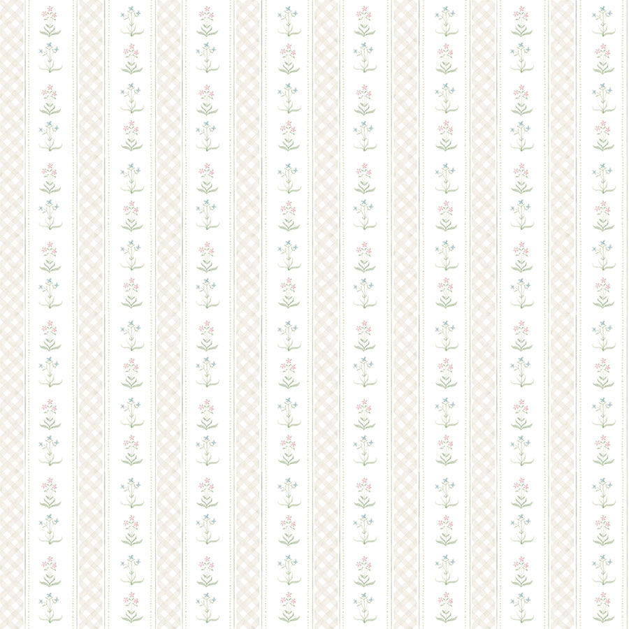 Papel de Parede Listras Florais Anastácia