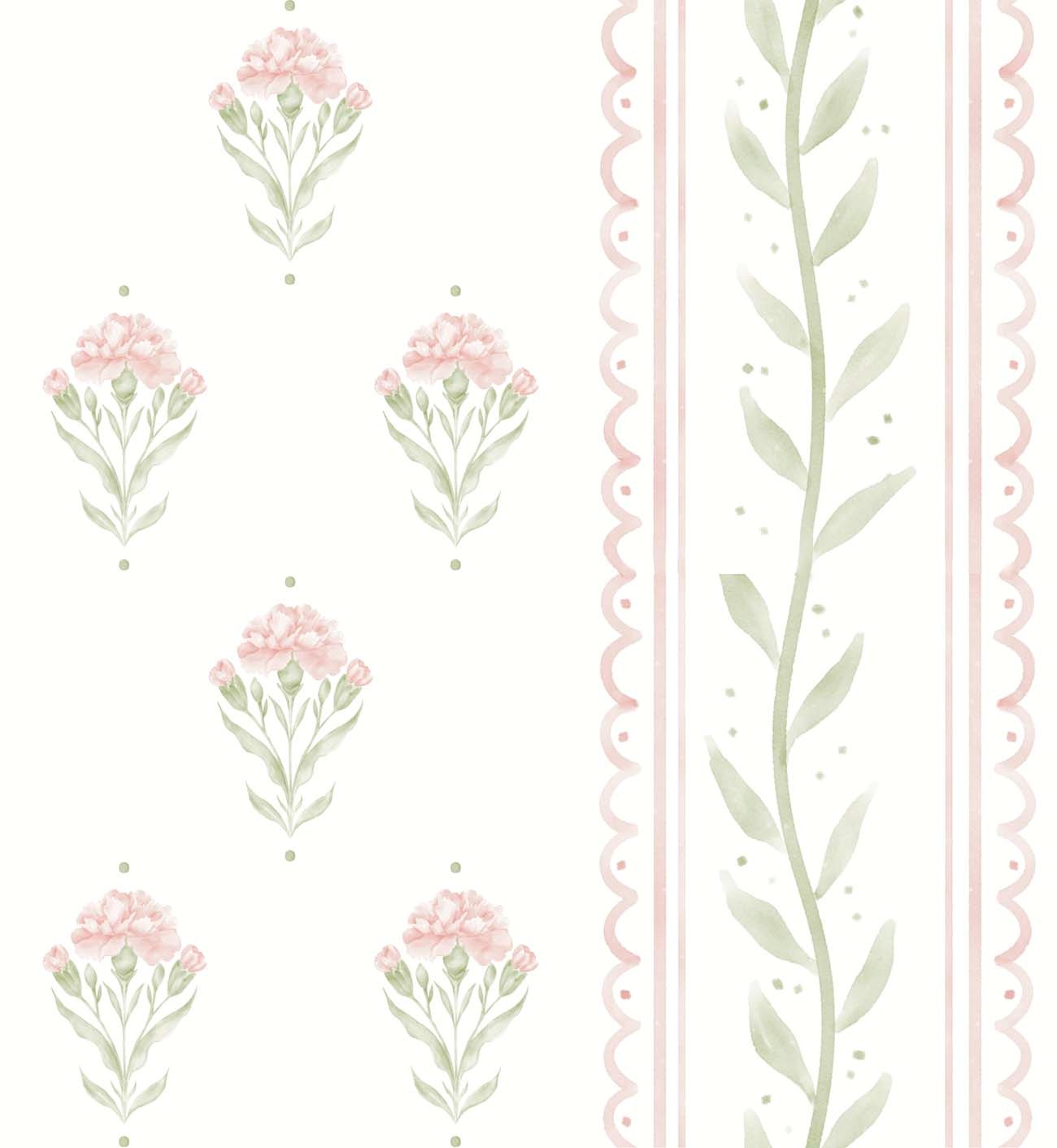 Papel de Parede Listras Floral Essence