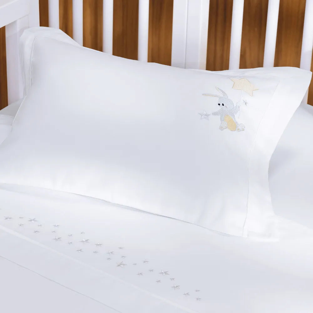 Jogo de Lençol Baby 100% Algodão Egípcio Bene Branco Trussardi - 21782