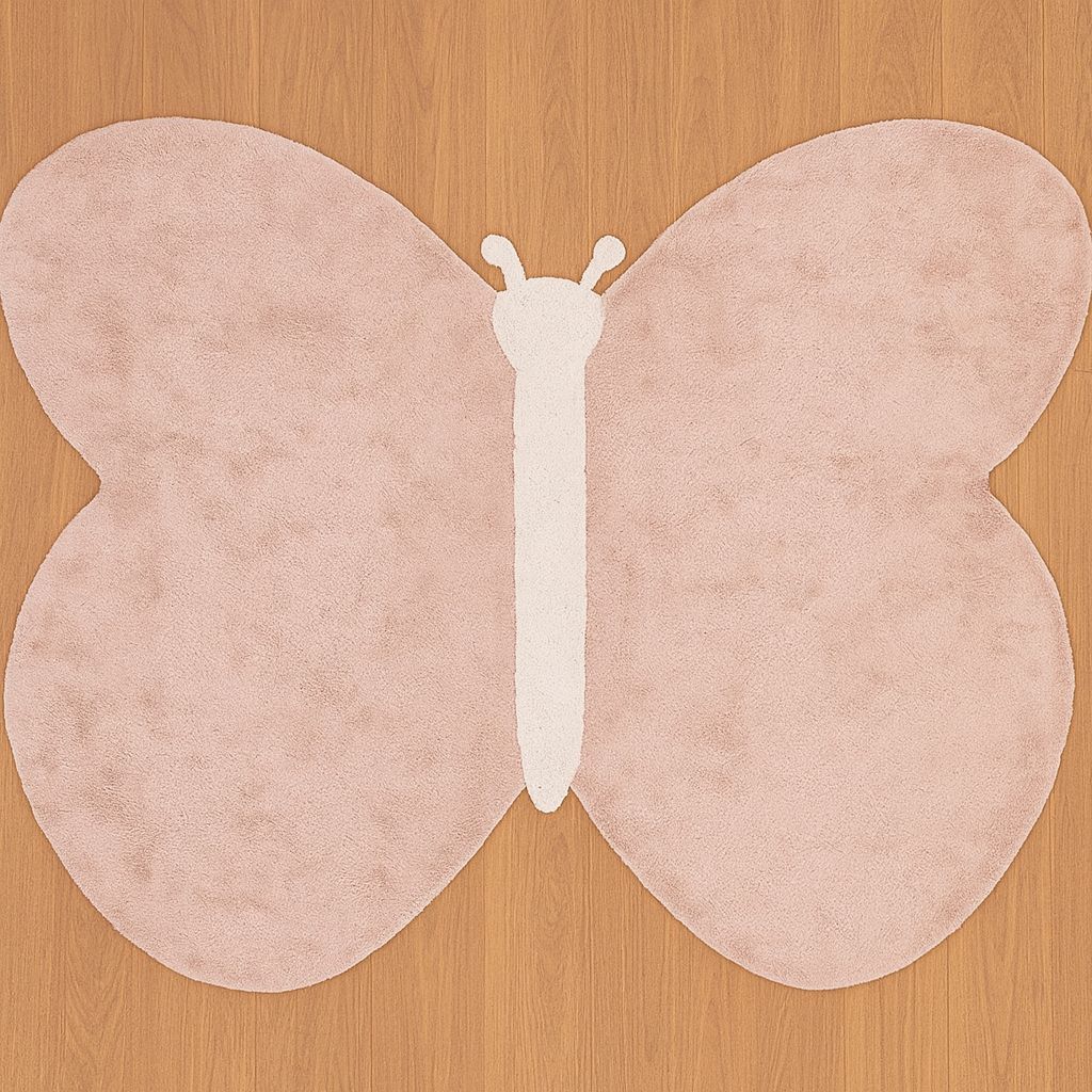 Tapete Tufado Infantil Borboleta 1,30m x 1,00m