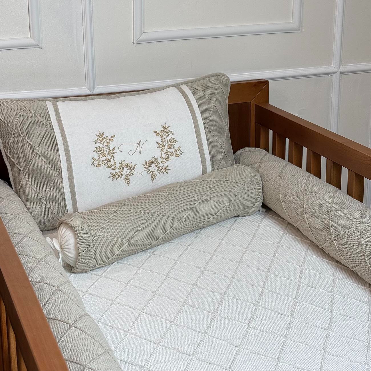 Kit Berço Personalizado 5 Peças com inicial Personalizada Noah