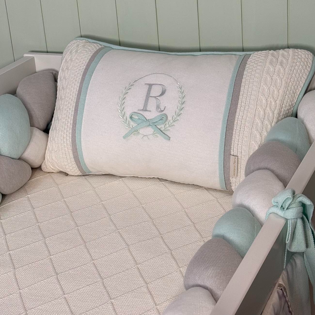 kit berço Rael 3 peças com inicial personalizada