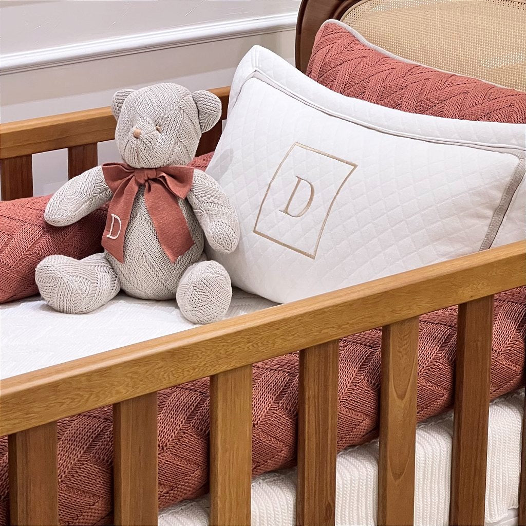 Kit Protetor de Berço Domenico 5 Peças Personalizado com Inicial