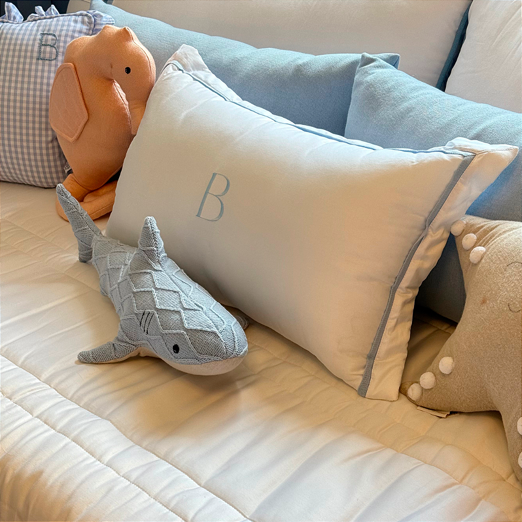 Kit Cama Solteiro com inicial Personalizada - 8 Peças