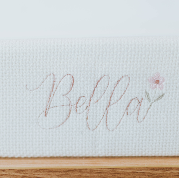 Trocador Americano Linho Lincoln com Nome Personalizado Bella